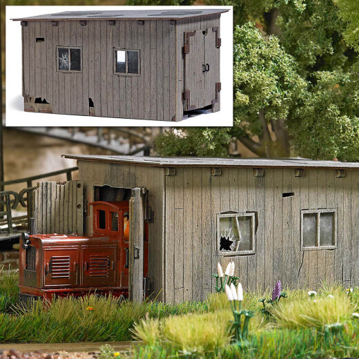 Busch 12381 - H0      Bauf&auml;lliger Feldbahn Lokschuppen